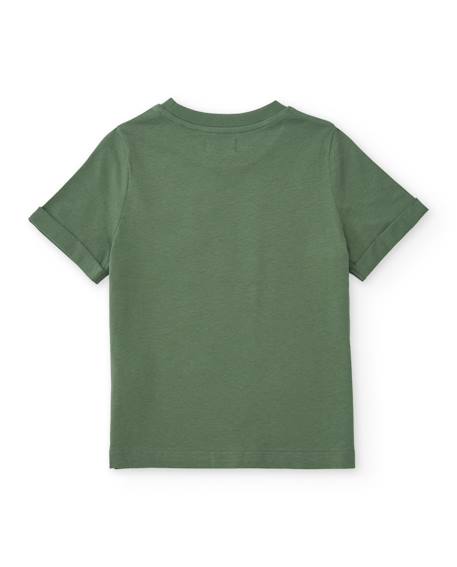 T-shirt garçon en maille avec patchs graphiques Vert 2 - vertbaudet enfant 