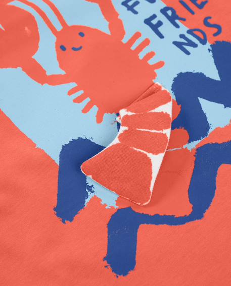 T-shirt pour garçon en maille avec motif graphique sur le devant Rose 4 - vertbaudet enfant 