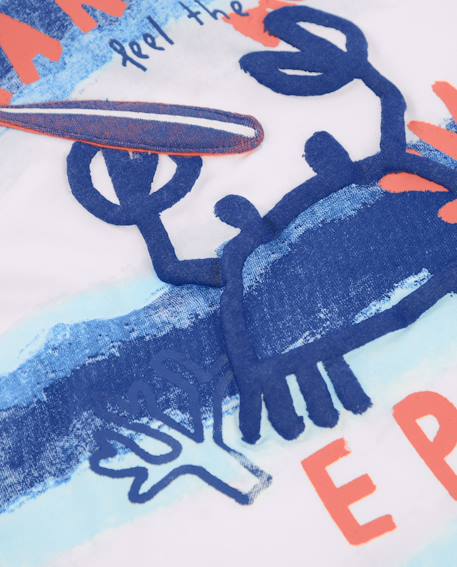 T-shirt pour garçon en maille avec motif frontal amusant Bleu 4 - vertbaudet enfant 