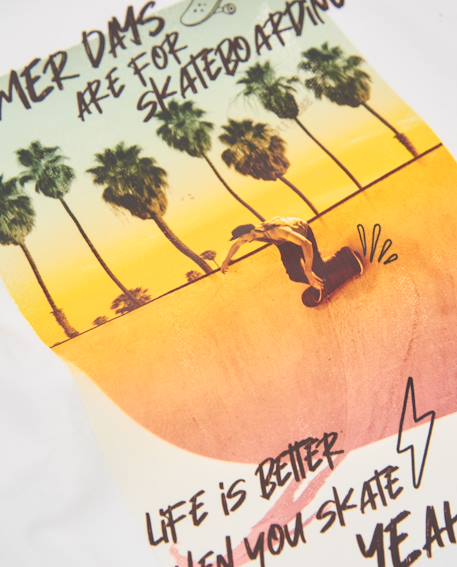 T-shirt garçon en maille d’inspiration skater Blanc 4 - vertbaudet enfant 