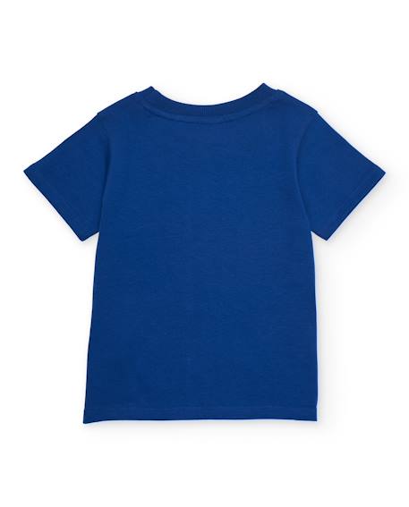 T-shirt pour garçon en maille avec patte de boutonnage sur le devant Bleu 2 - vertbaudet enfant 