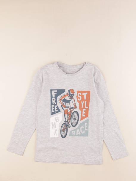 Tee-shirt - 10 ans Gris 1 - vertbaudet enfant 