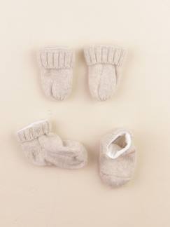 Seconde main-Garçon-Ensemble bonnet/chaussons - 3/6 mois