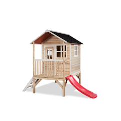 Maisonnette en bois fsc pilotis toboggan loft 300  - vertbaudet enfant