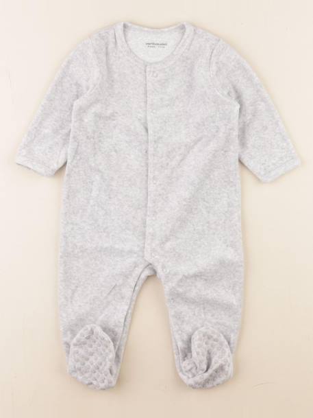 Pyjama velours - 9 mois Gris 1 - vertbaudet enfant 