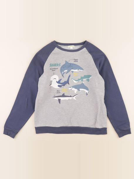 Sweat - 12 ans Gris 1 - vertbaudet enfant 