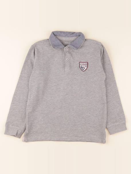 Polo - 10 ans Gris 1 - vertbaudet enfant 