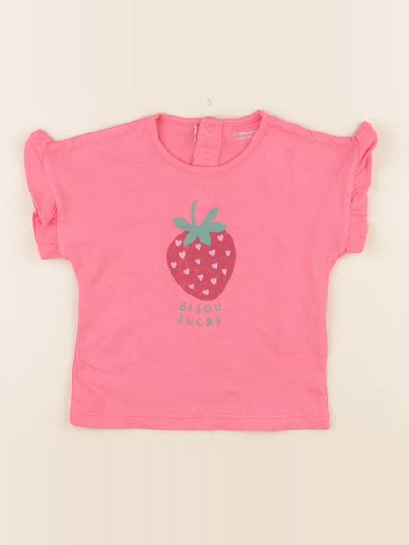 Tee-shirt - 12 mois Rose 1 - vertbaudet enfant 