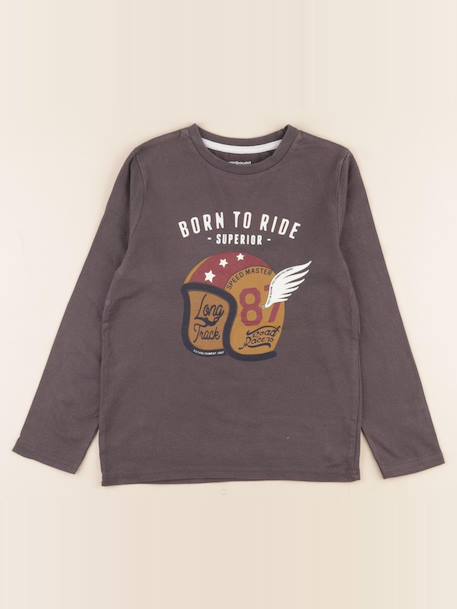 Tee-shirt - 8 ans Gris 1 - vertbaudet enfant 