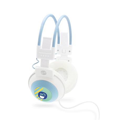 Casque audio soft bass sound - ajustable, pliable avec revêtement soft touch Bleu+Vert 1 - vertbaudet enfant 