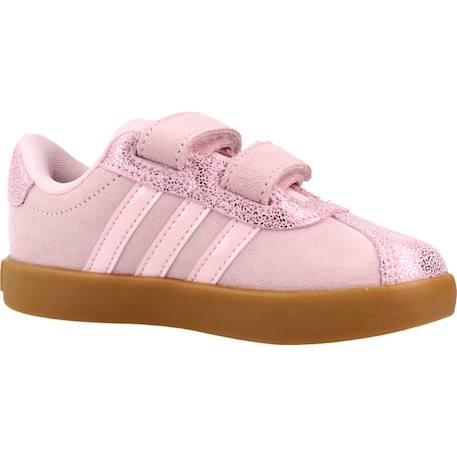 Basket bébé fille en cuir court velcro Rose pink 5 - vertbaudet enfant 