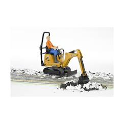 Jouet-Jeux d'imagination-Jcb - micro pelle 8010 cts et ouvrier de la construction