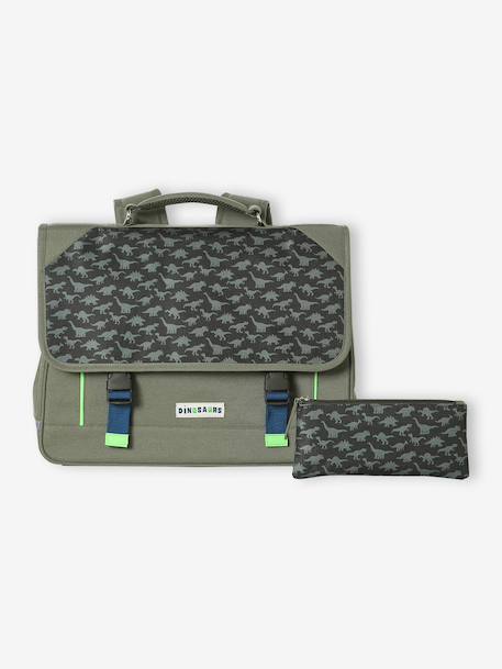 Cartable garçon personnalisable kaki 1 - vertbaudet enfant 