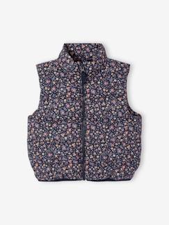 Doudoune fille sans manches motifs fleurs  - vertbaudet enfant