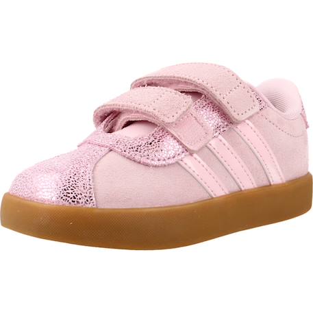 Basket bébé fille en cuir court velcro Rose pink 4 - vertbaudet enfant 