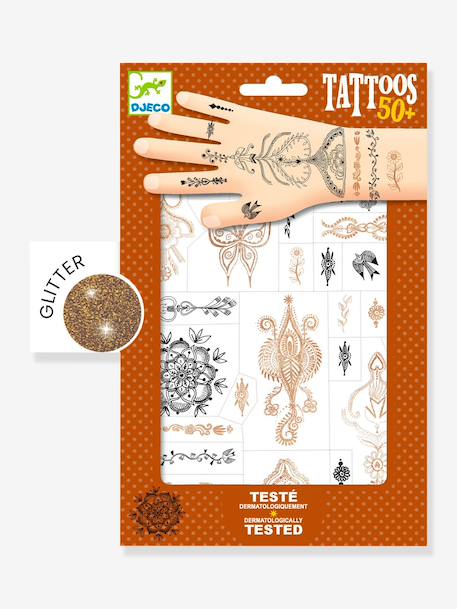 Tatouages éphémères Souffle d'orient orange 2 - vertbaudet enfant 