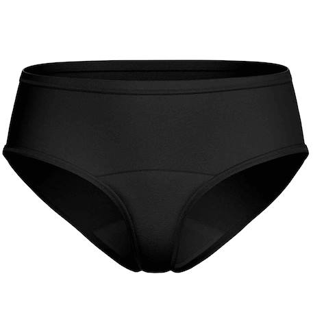 Culotte menstruelle taille haute coton absorbante réutilisable Beige+Noir 7 - vertbaudet enfant 