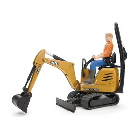 Jcb - micro pelle 8010 cts et ouvrier de la construction Jaune et noir 2 - vertbaudet enfant 