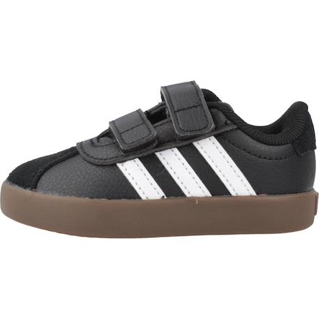 Baskets garçon en cuir à scratch court Noir+Noir black 8 - vertbaudet enfant 