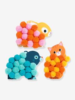 Jouet-Activités artistiques et musicales-Loisirs créatifs-Collage de pompons animaux