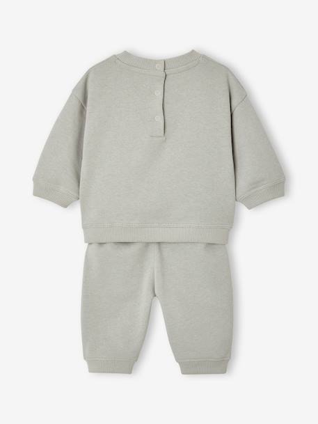 Ensemble sweat et pantalon naissance bébé garçon bleu glacier 4 - vertbaudet enfant 
