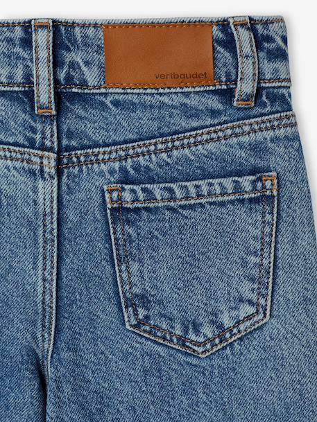 Jean large fille brodé bleu foncé+bleu jean+bleu moyen+denim bleached 10 - vertbaudet enfant 