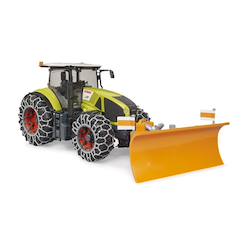 Jouet-Jeux d'imagination-Claas axion 950 avec chaînes à neige et lame de niveleuse