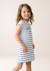Robe manches courtes fille Fond blanc casse raye bleu moy 1 - vertbaudet enfant 