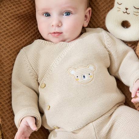 Ensemble bébé gilet et pantalon en tricot mini rêve Beige 5 - vertbaudet enfant 