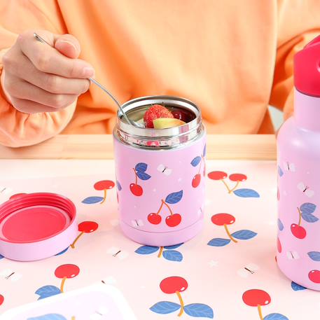 Boîte à repas isotherme cerises 300 ml Rose, rouge, jaune 4 - vertbaudet enfant 