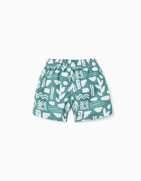 Lot de 2 shorts de bain unis/imprimés avec cordon de serrage Orange sombre+Vert foncé 5 - vertbaudet enfant 