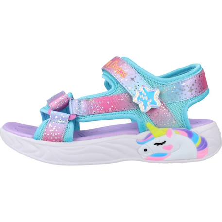 Sandales à scratch fille Rose+Rose lpmt+Violet prmt 14 - vertbaudet enfant 
