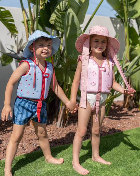 Chapeau enfant en coton protection soleil Rose+Violet 3 - vertbaudet enfant 