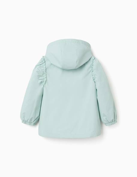 Coupe-vent à capuche et volants Bleu clair 2 - vertbaudet enfant 