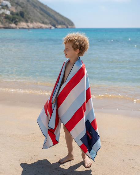 Serviette plage enfant légère microfibre Multicolore+Rose 2 - vertbaudet enfant 