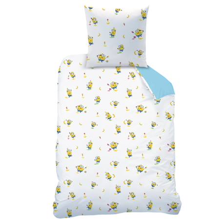 Parure de lit enfant 140x200, 100% coton, les minions Bleu 4 - vertbaudet enfant 