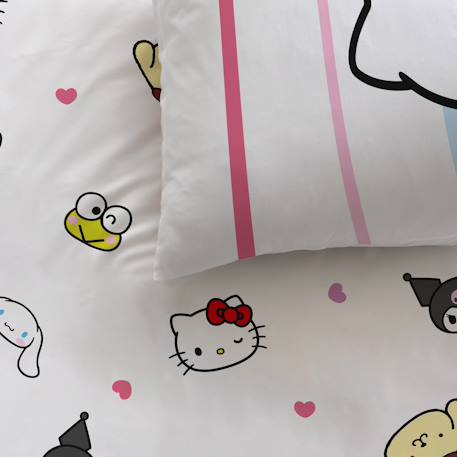 Parure de lit enfant 140x200, 100% coton, hello kitty Blanc 2 - vertbaudet enfant 