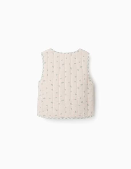 Gilet rembourré en coton à motif Vert clair 2 - vertbaudet enfant 