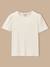 T-shirt à côtes  - coton biologique Ecru+Jaune+Tangerine 1 - vertbaudet enfant 