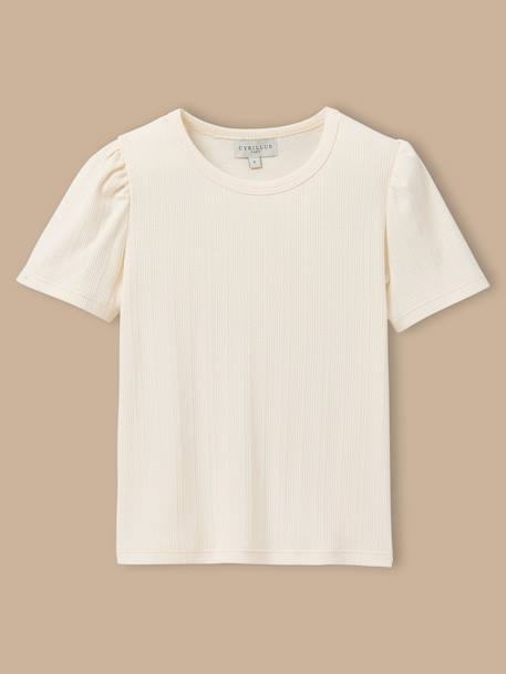 Fille-T-shirt à côtes  - coton biologique