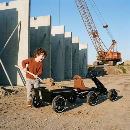 Kart enfant à pédales avec remorque - de 2 à 5 ans - Jeu exterieur Noir+Vert 3 - vertbaudet enfant 