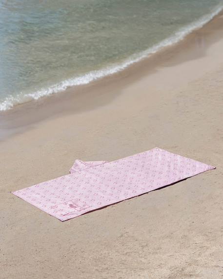 Serviette plage enfant  avec capuche microfibre Bleu+Rose 12 - vertbaudet enfant 