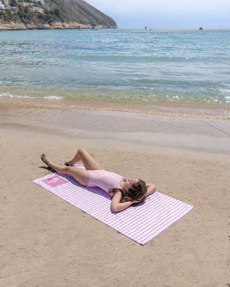Serviette plage enfant légère microfibre Multicolore+Rose 9 - vertbaudet enfant 