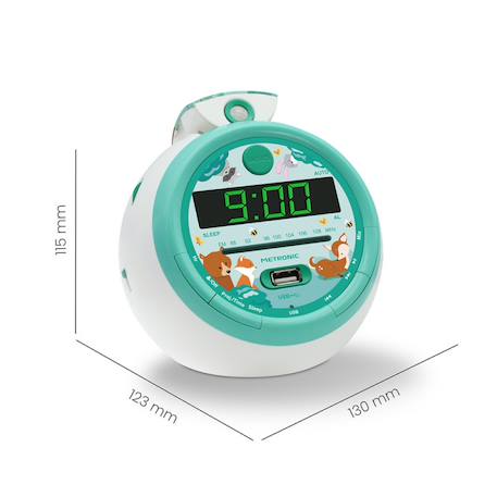 Radio-réveil fm usb projection avec alarme Cyan+Vert 5 - vertbaudet enfant 