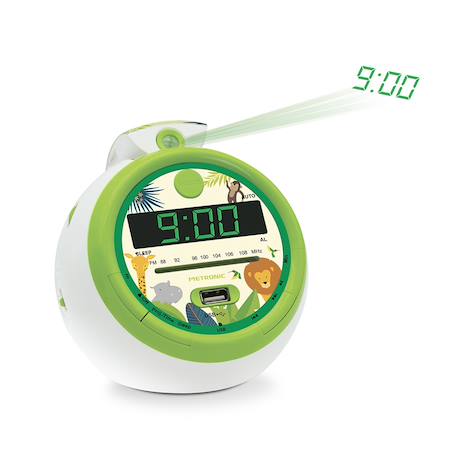 Radio-réveil fm usb projection avec alarme Cyan+Vert 10 - vertbaudet enfant 