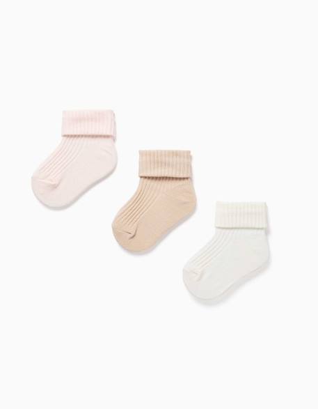Pack 3 paires de chaussettes côtelées Rose 3 - vertbaudet enfant 