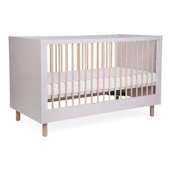 Chambre et rangement-Lit bébé évolutif sommier à lattes à hauteur réglable 70x140cm