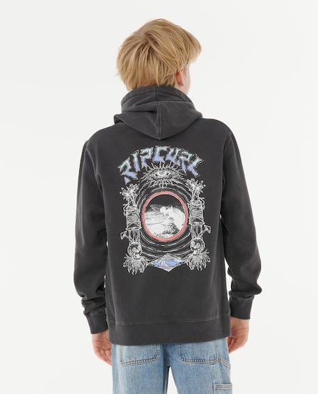 Sweat à capuche tropic dazed enfant Washed black 3 - vertbaudet enfant 