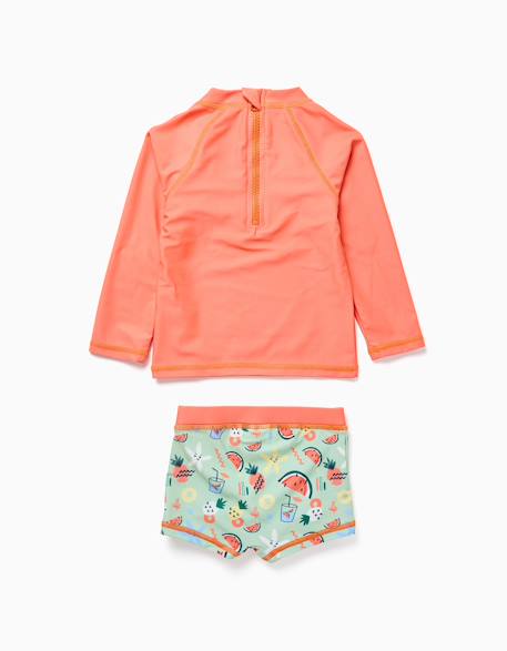 Ensemble de bain avec protection uv 40+ et motif Orange sombre 3 - vertbaudet enfant 