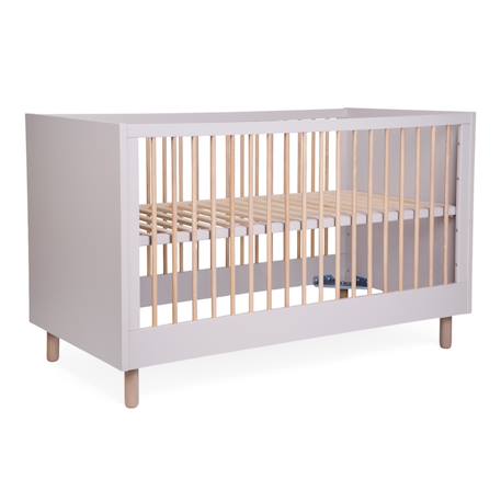 Lit bébé évolutif sommier à lattes à hauteur réglable 70x140cm Naturel+Noir+Terre argile 15 - vertbaudet enfant 